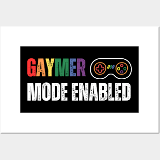 Gaymer Mode Enabled - horizontal featuring controller Posters and Art